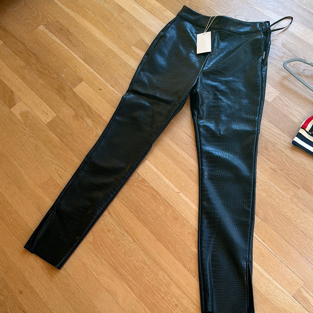 Black Faux Leather Pants